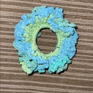 Handmade crocheted hair scrunchie